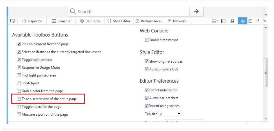 Firefox - Take Snapshot of Page feature - Step 3