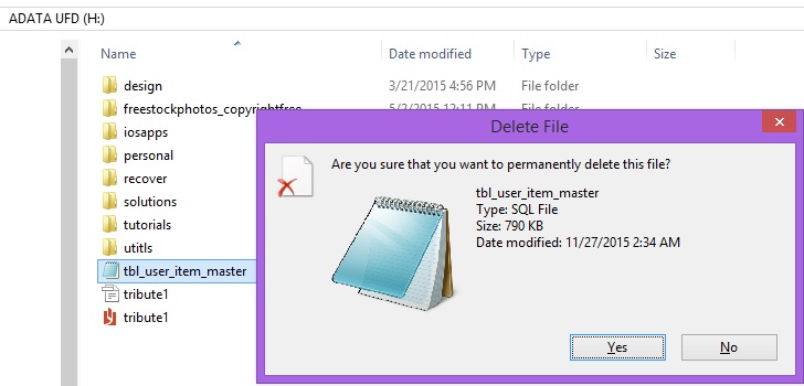 Confirm - File deletion