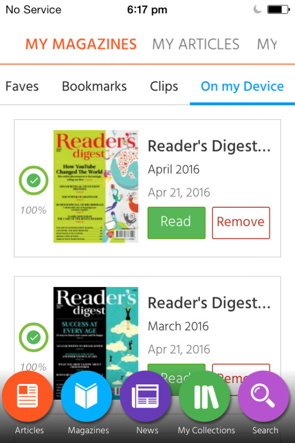 Magzter App - Save On Device For Offline Reading