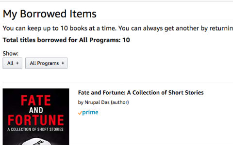 Amazon Prime Reading India - My Library Page