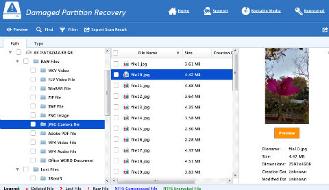 Damaged Partition Recovery - Explore And Preview Other Versions